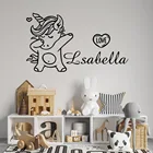 Мультяшный стиль Единорог виниловые кухонные настенные стикеры обои для детской комнаты украшения Виниловые росписи Переводные картинки