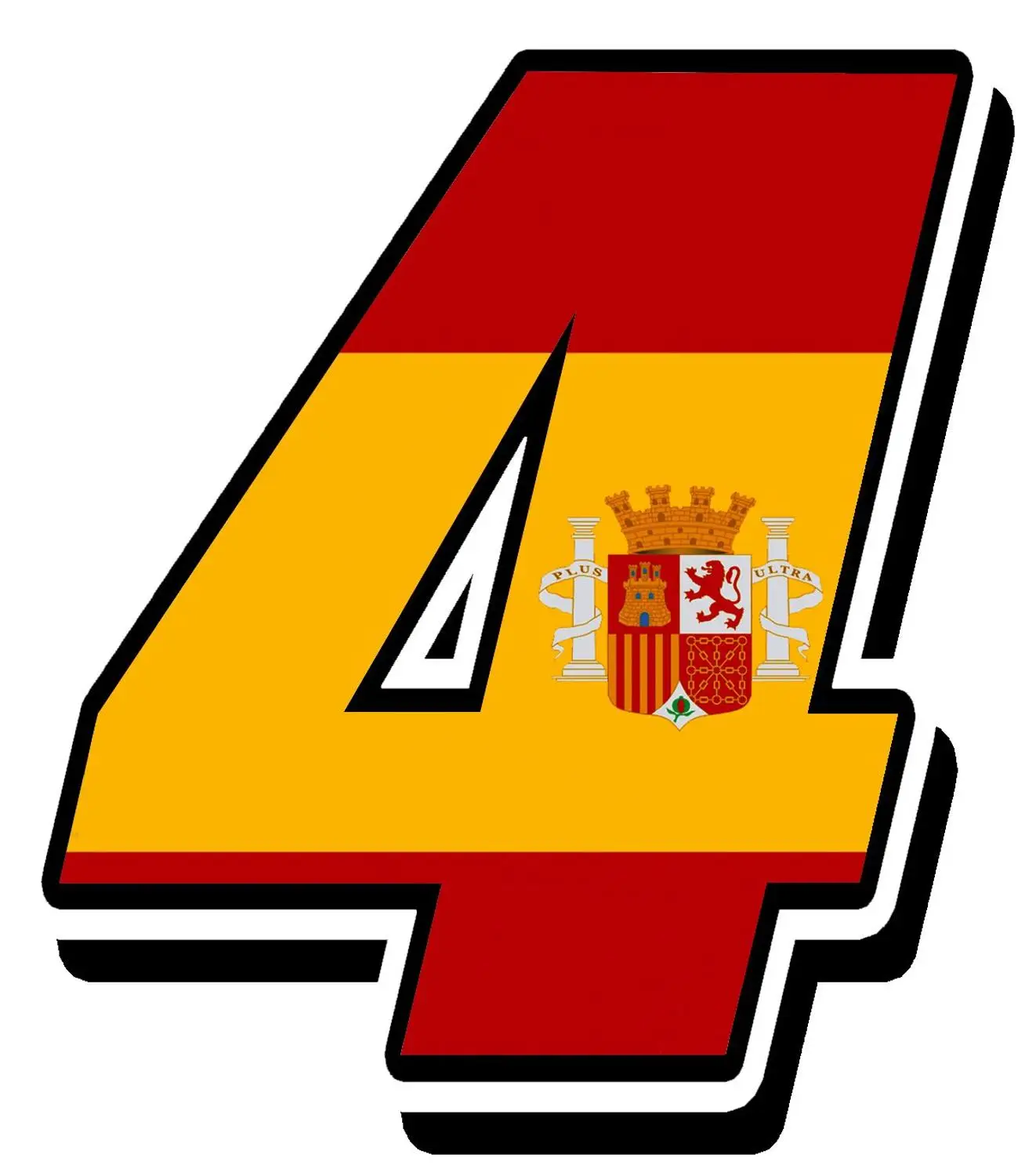 

Hot Creative DIY 3D Spanish Flagl Car Styling Racing Number Motocross Auto Stickers Waterproof Bumper Motorcycle Helmet Decals