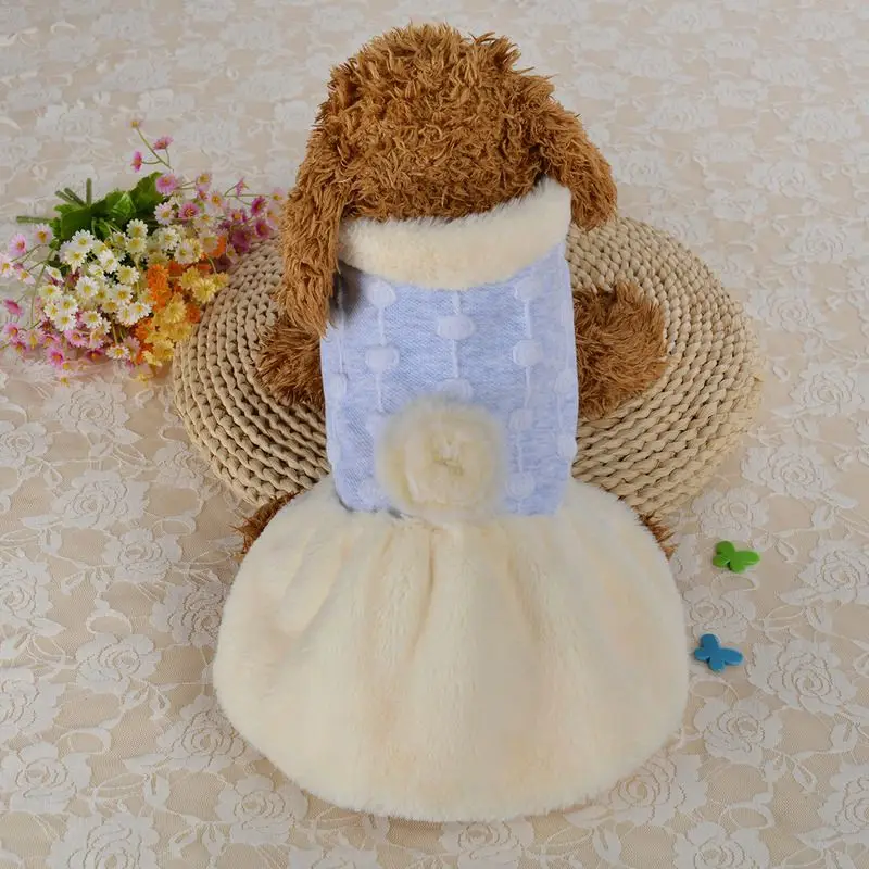 Милое Платье для собак и девочек утепленный теплый костюм холодной погоды пальто