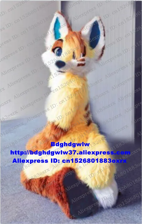 Красочный Длинный Меховой пушистый костюм Хаски из лисьего меха талисмана