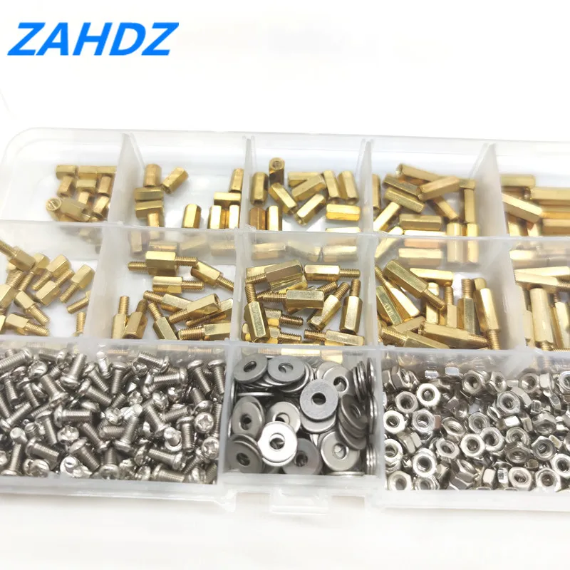 750 шт./компл. M2 M2.5 M3 латунные шпильки стопоры проставки для винтов набор с