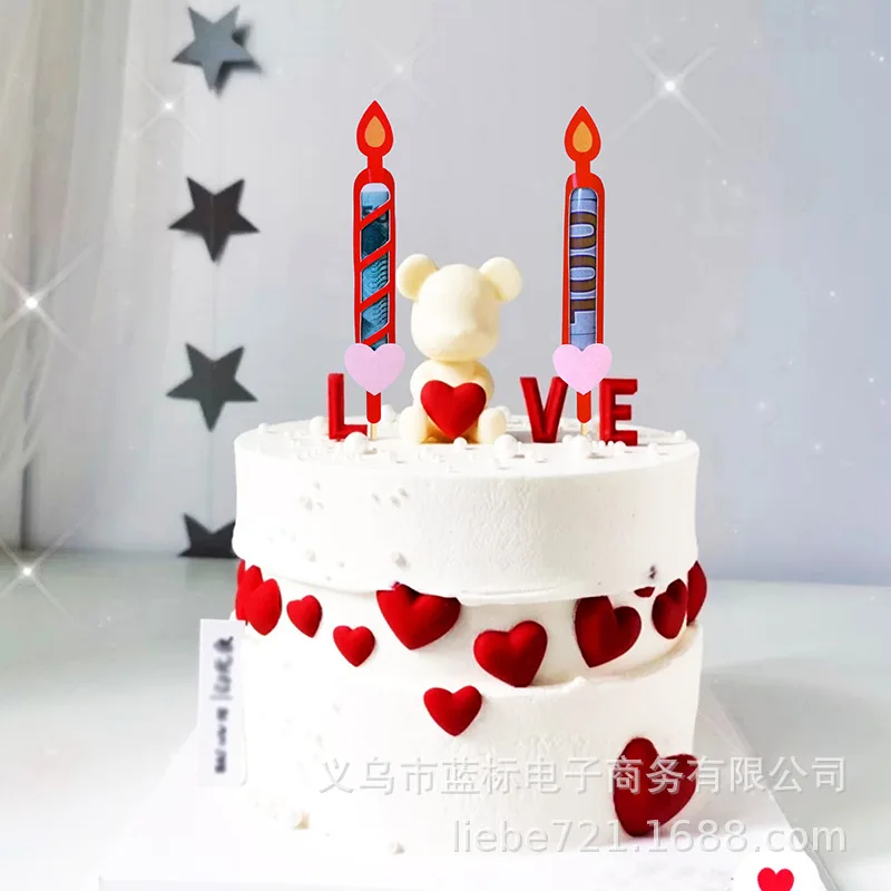 

Wedding Decorations Birthday Cake Toppers Dessert Retro Candle Money Set Insert Card Baby Shower Graduation Baking Supplies