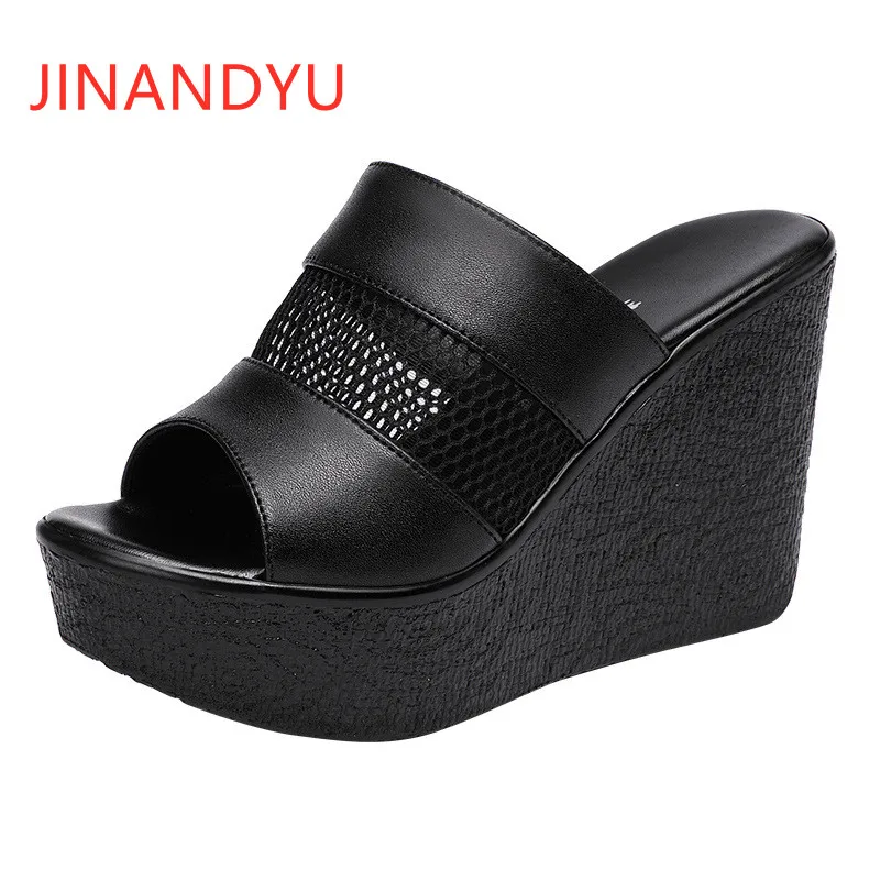 Wedges Slippers Women Summer High Heels Woman Platforms Shoes Wedge Heel Slippers Slides Women Shoes Plus Size 43 Womens Sandas