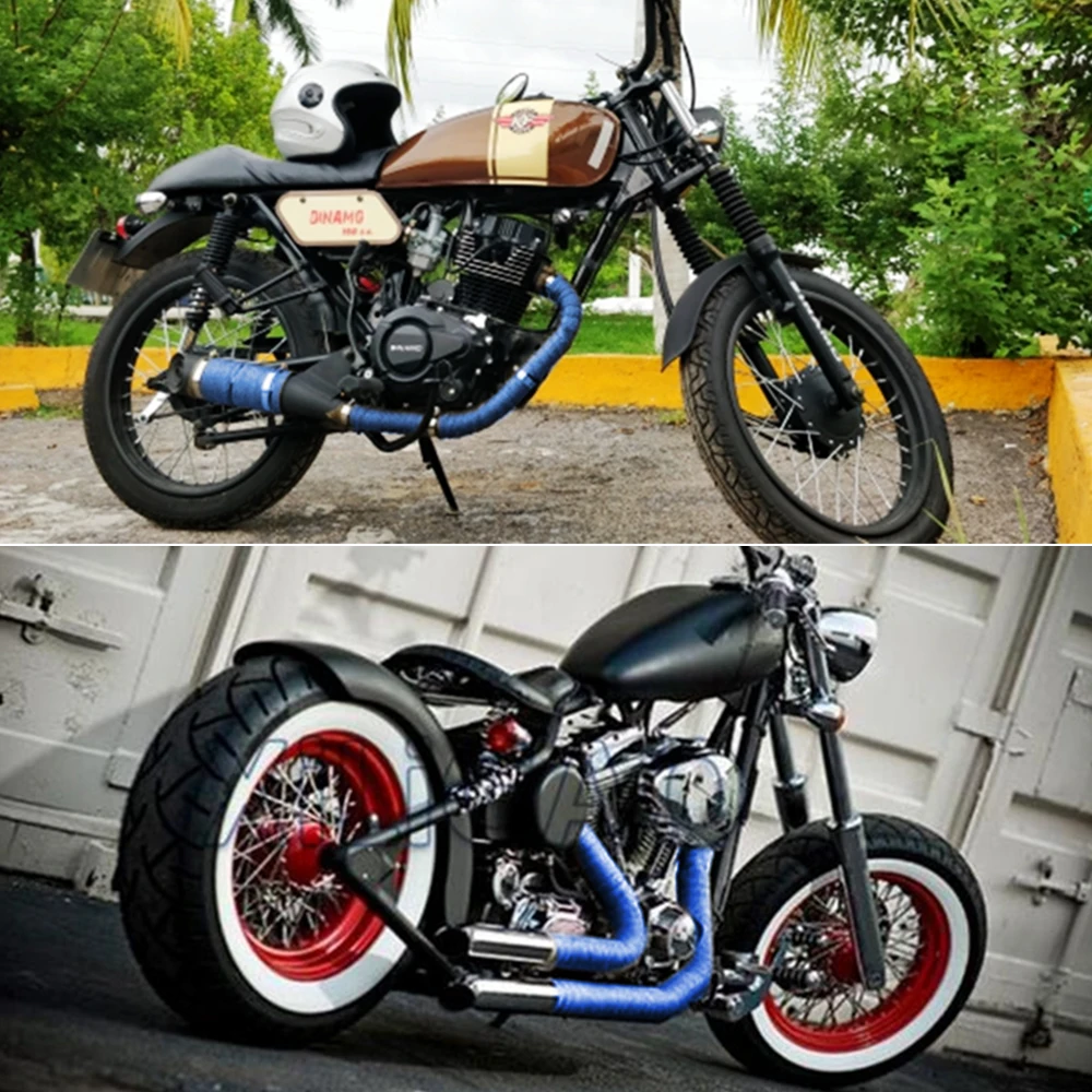 

2" 50Ft Blue Motorcycle Basalt Manifold Header Exhaust Pipe Heat Wrap w/ 10 Ties