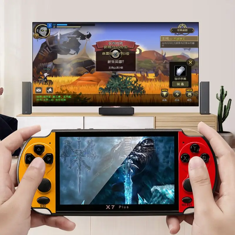 

X7Plus 5.1" Colorful Screen Game Console Dual Rocker Handheld Retro Game Host