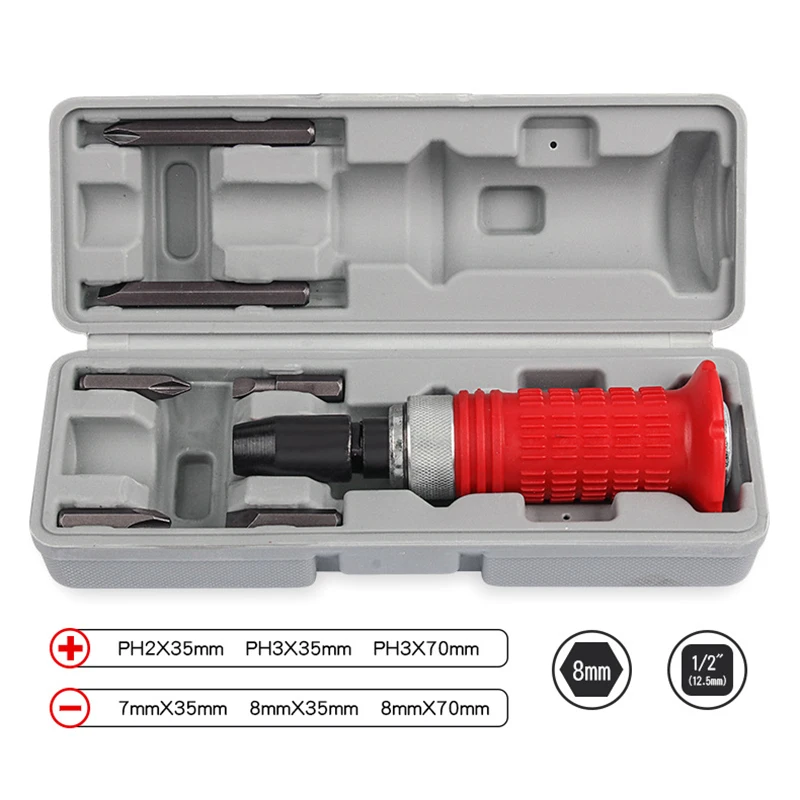 

Impact screwdriver percussion impact screwdriver industrial grade multi-function sleeve nut impact screwdriver set of 7