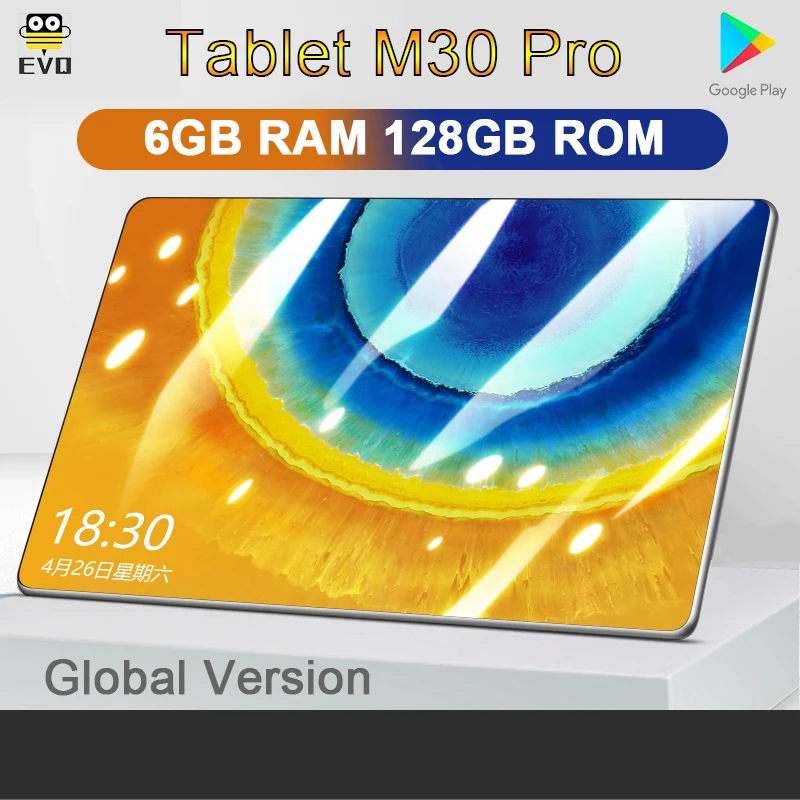 

Планшет M30 Pro на Android, экран 10,1 дюйма, 6 ГБ + 128 ГБ