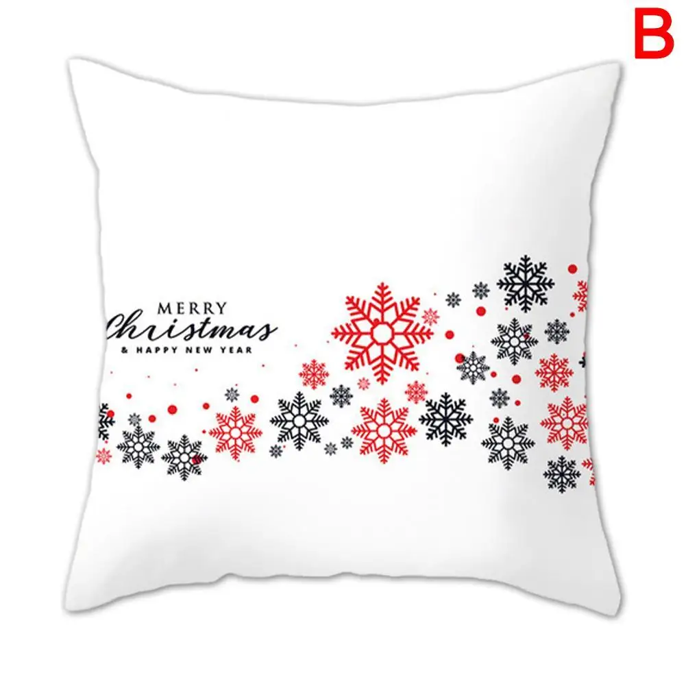 

Christmas Pillow Case Snowflower Peach Skin Pillowcase Decorative Christmas Ball Pattern Cushion Cover For Sofa Case Pillows