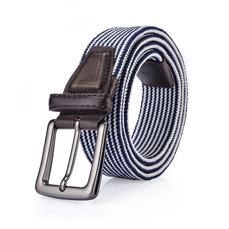 

Shengdelong belt young men's canvas needle buckle knitting belt women's elastic jeans belt Han banchao
