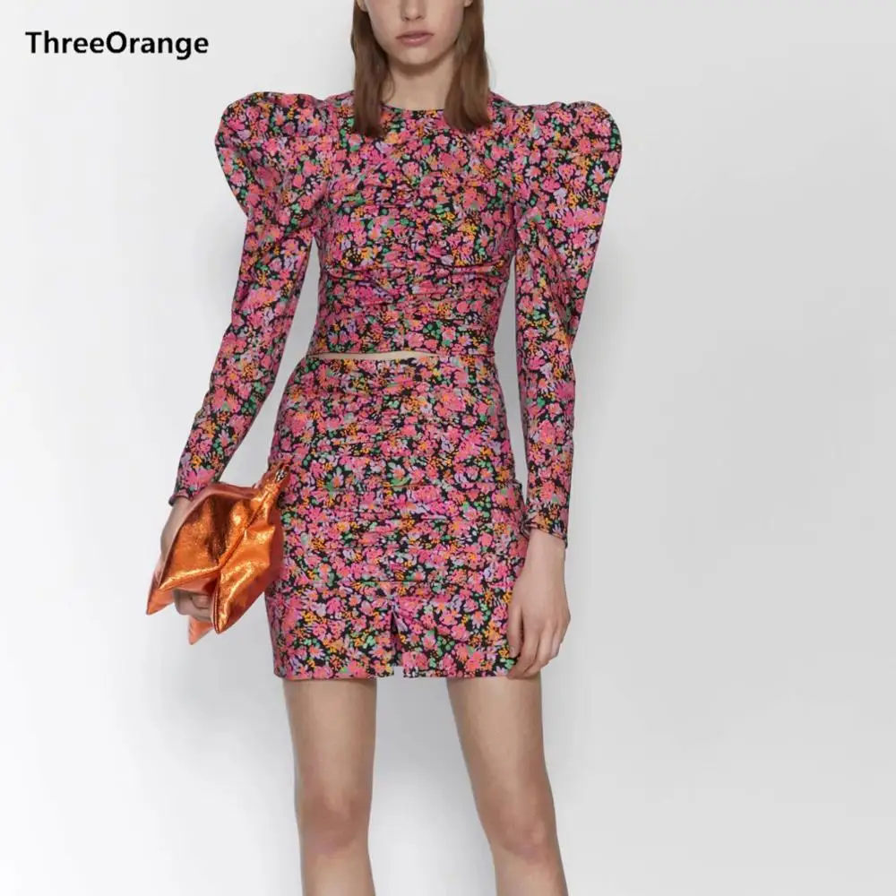 Женская футболка с пышными рукавами ZA повседневные облегающие вечерние топы