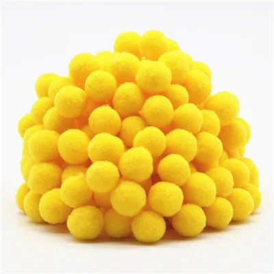 5 lt yellow Помпоны 15 мм помпоны многоцветные шары ленты меховые поделки DIY мягкие понпоны Свадебные украшения для шитья на ткани аксессуары 20 г - Цвет: 5 lt yellow