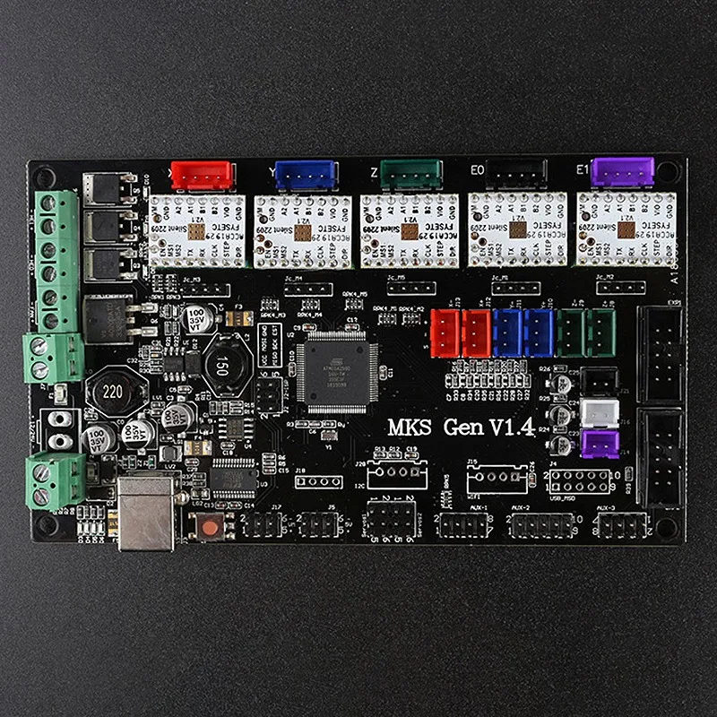 Материнская плата 3D принтера MKS GEN V1.4 + TMC2209 бесшумный привод совместим с Ramps1.4