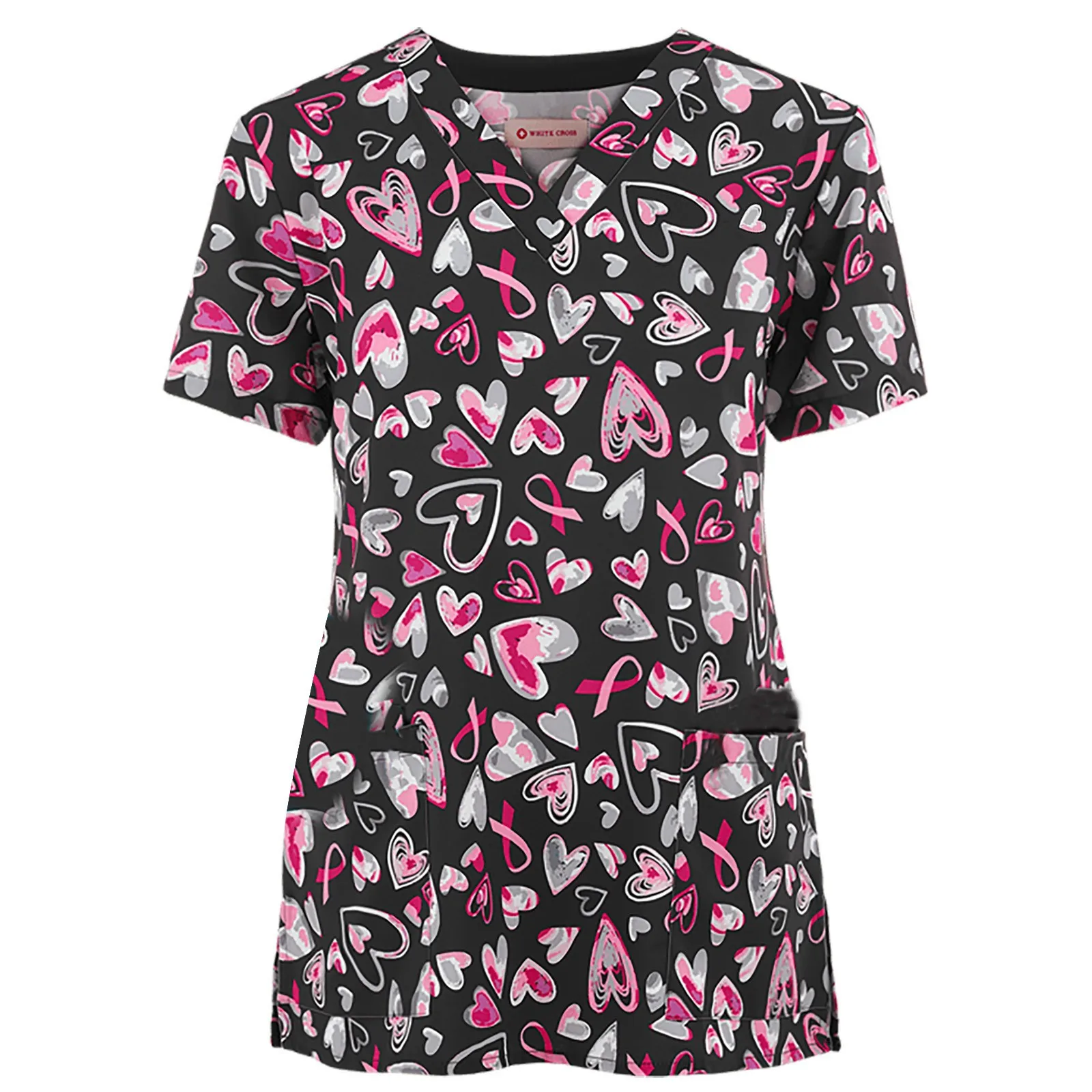 Женские повседневные топы с коротким рукавом и V образным вырезом рабочая