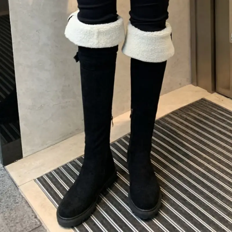 

Taoffen Women Snow Boots Real Leather Warm Plush Fur Winter Shoes Woman Over Knee Boots Fashion Warm Long Boot Women Size 34-40
