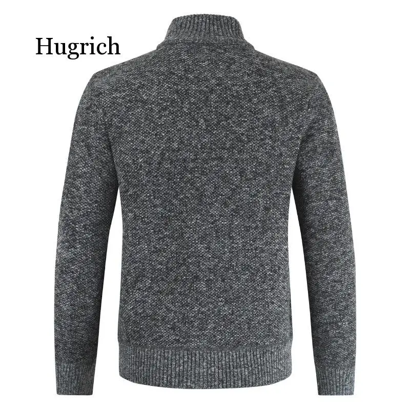 

2021 New Autumn Winter Coats Solid Slim Fit Thick Fleece Coats Casual Stand Collar Zip Sweater Jacket Men