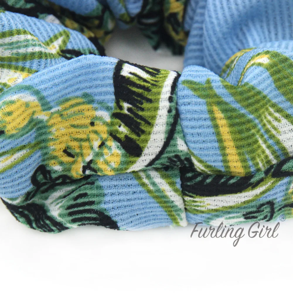 Шифоновые резинки для волос Furling Girl 1 шт. лист ананаса растительные эластичный