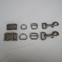 100 sets 152025mm metal d ring adjuter strap buckle slider adjustment buckle for pet dog collar necklace handmade gun black