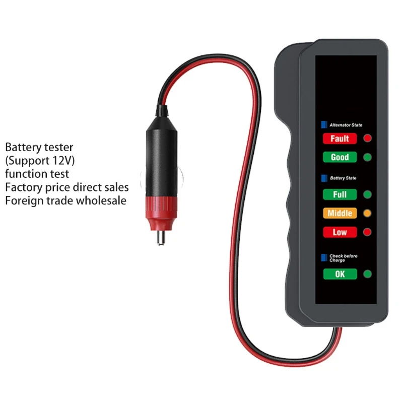 

Car Battery Tester 12V Battery Alternator Load Tester Testing Tool Accurate