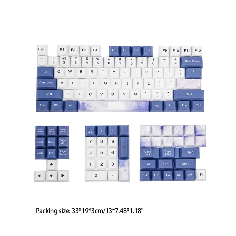 

69HA Keycaps PBT Standard Five-Sided Dye Sub Process Keycap 128Keys Cherry Profile for FH60 GK61 64 -108 Keys Keyboard