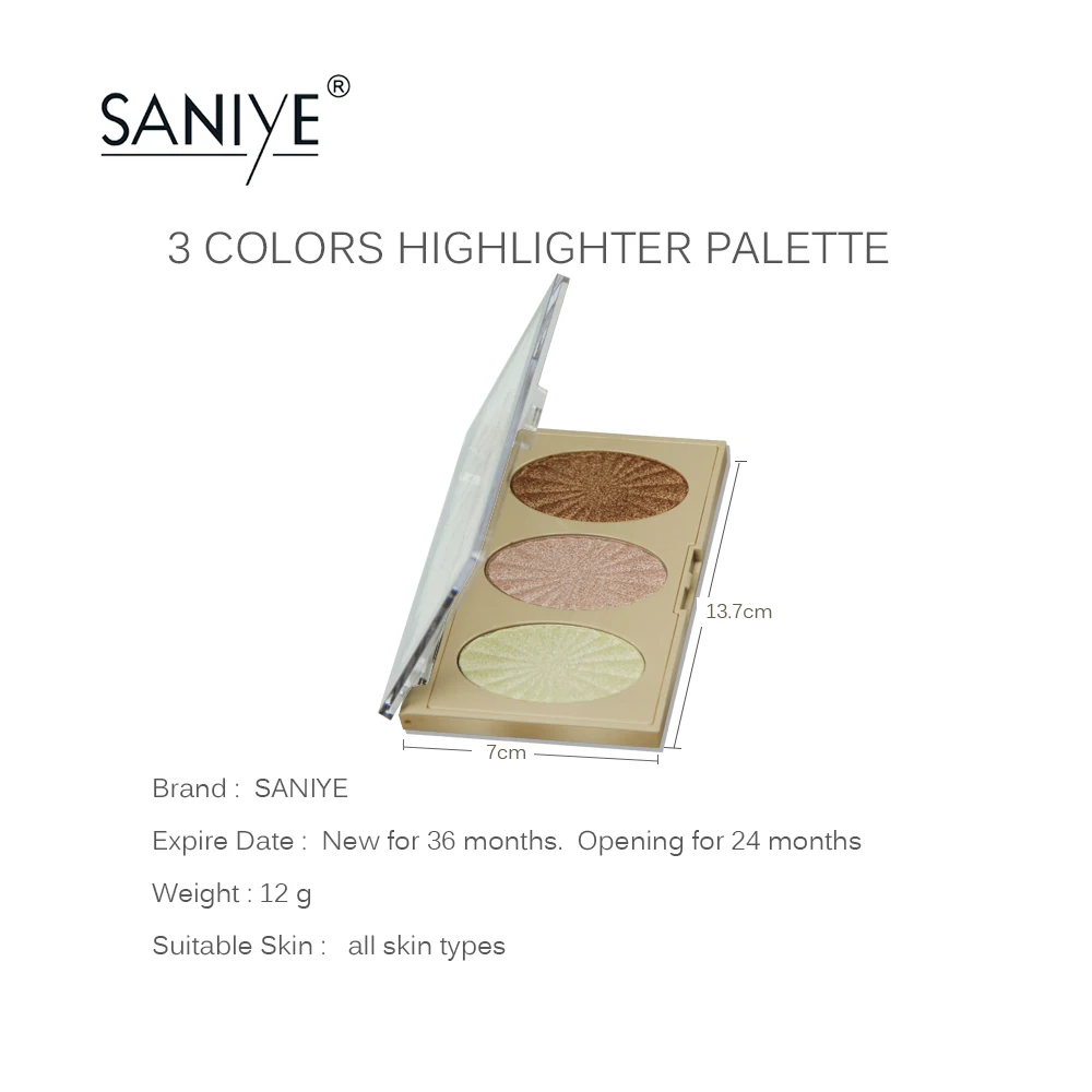 SANIYE Shimmer Хайлайтер для макияжа Палитра блестящий порошок макияж лица идеальный