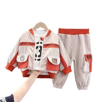 new spring autumn kids boys girls clothing baby fashion tracksuit letter zipper jacket t shirt pants 3pcssets infant clothes