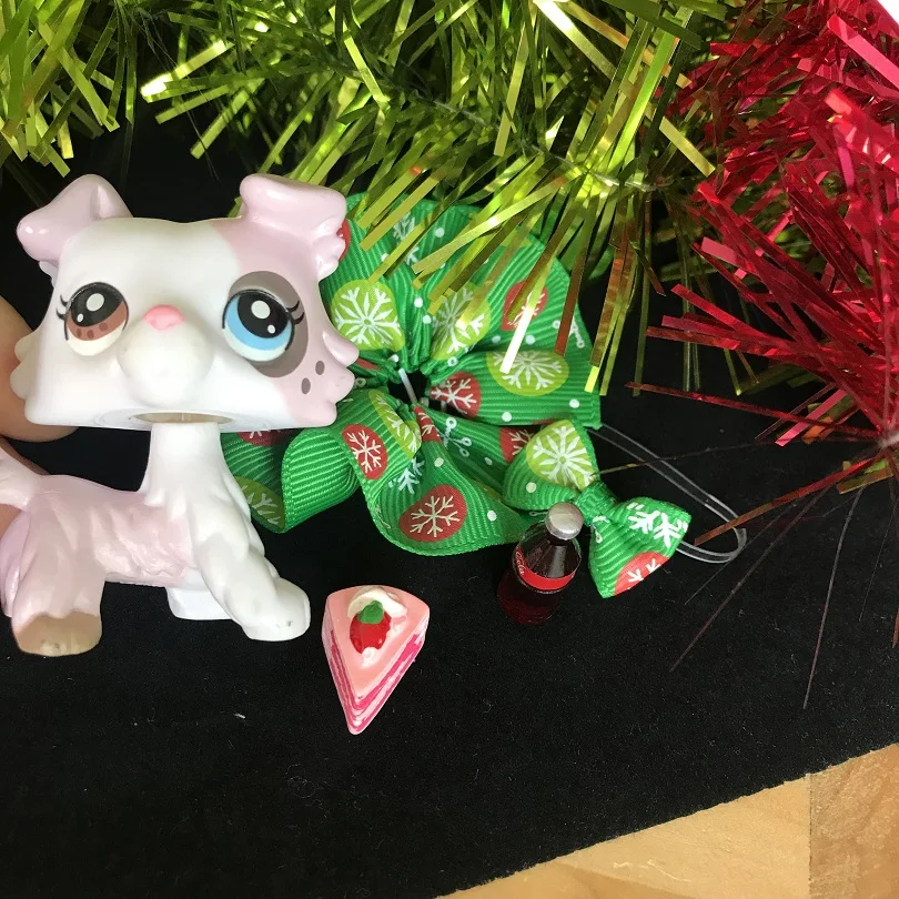 Милая игрушка Pet Shop колли на заказ OOAK Белая пятно разные глаза с аксессуарами юбка