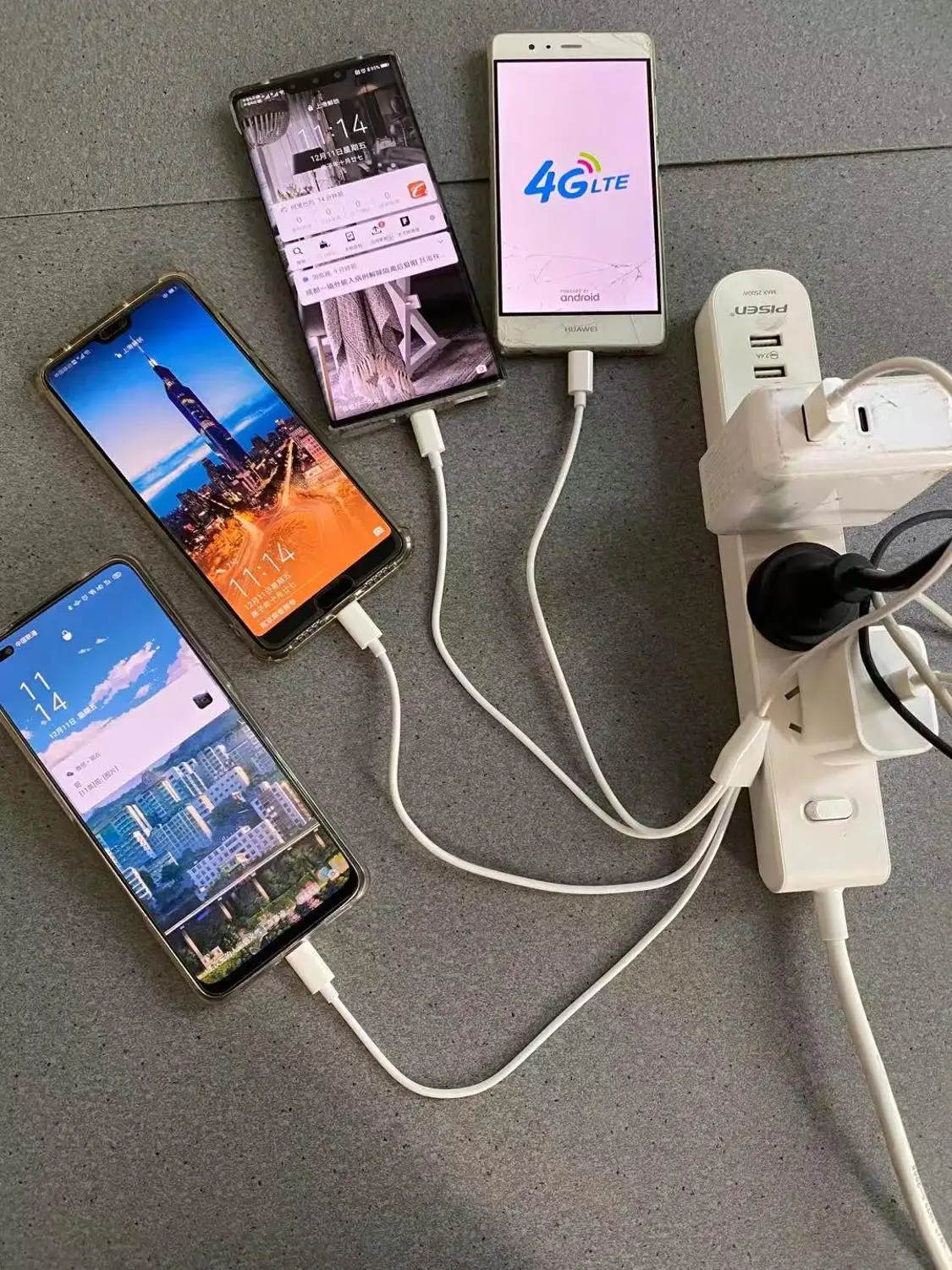 Многократной зарядки Тип USB C адаптер 50 см 4 в 1 зарядный кабель | Электроника