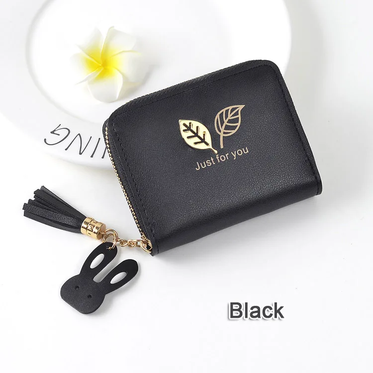 Black TONUOX, женские кошельки, Дамский кошелек для монет, держатель для карт, хорошее качество, монетные сумки, короткие женские кошельки, клатч, кошелек, кошелек, бумажник - Цвет: Black