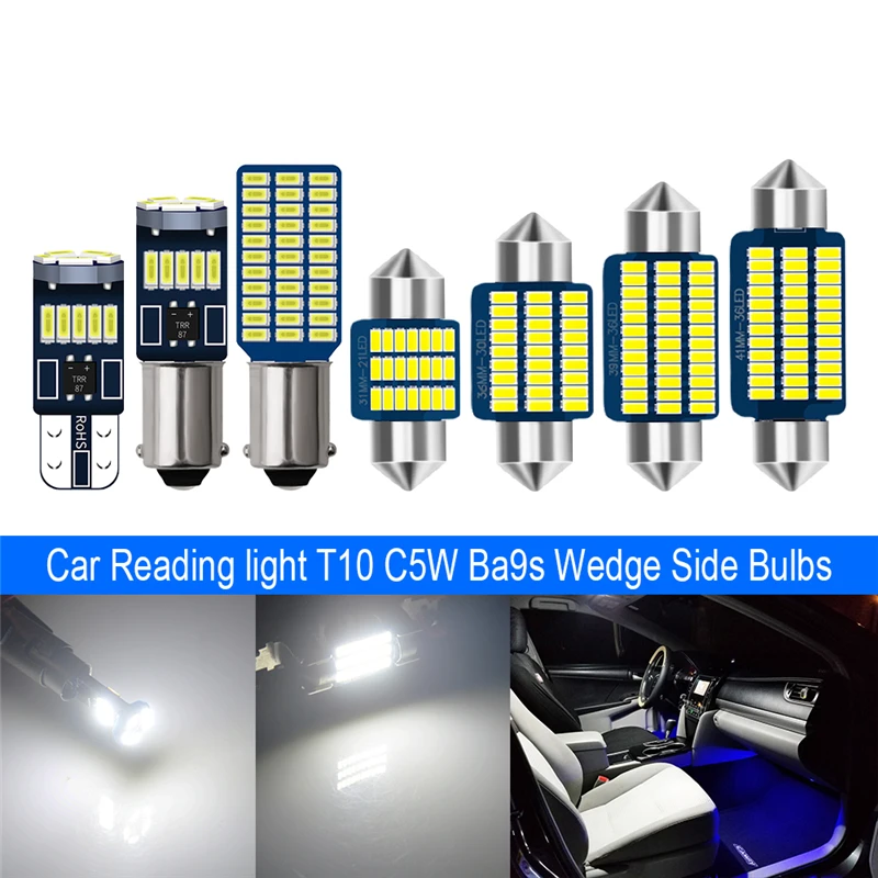 10 шт. BA9S T10 W5W C5W светодиодный T4W лампы Автомобильный светильник лампочка 15
