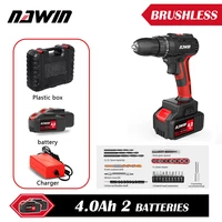 nawin brushless drill 80nm impact electric screwdriver 3 function 20v steel wood masonry tool bare tool