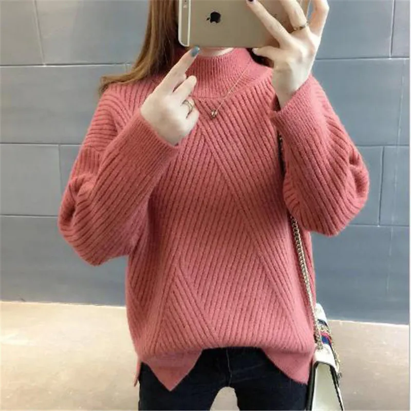 Элегантный женский свитер с высоким воротом Осень-зима 2019 Повседневный