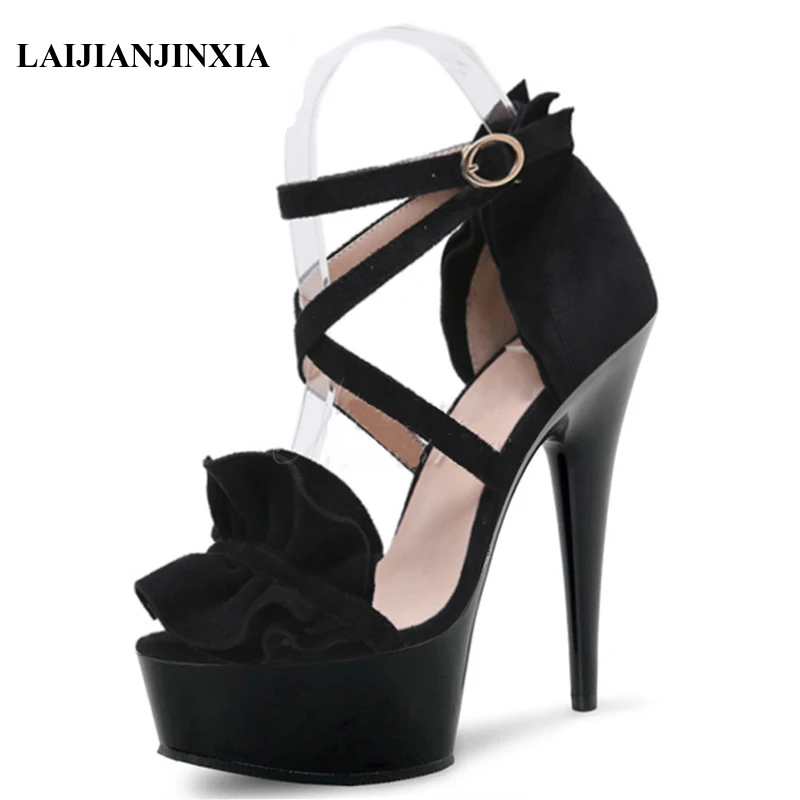 

New Platform Sandals Sexy Fetish 6 Inch Pole Dance Shoes Nightclub Stripper Heels Party Models Show Women Shoes