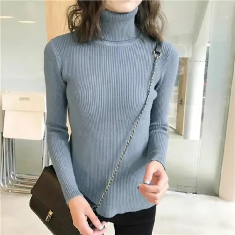 Свитер с высоким воротом 2019 высококачественные свитера Женский пуловер дикая