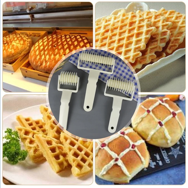 

Creative Baking Tools Plastic Mesh Knife Pizza Hob Dough Roller Knife Biscuit Pizza Pie Baking Mold