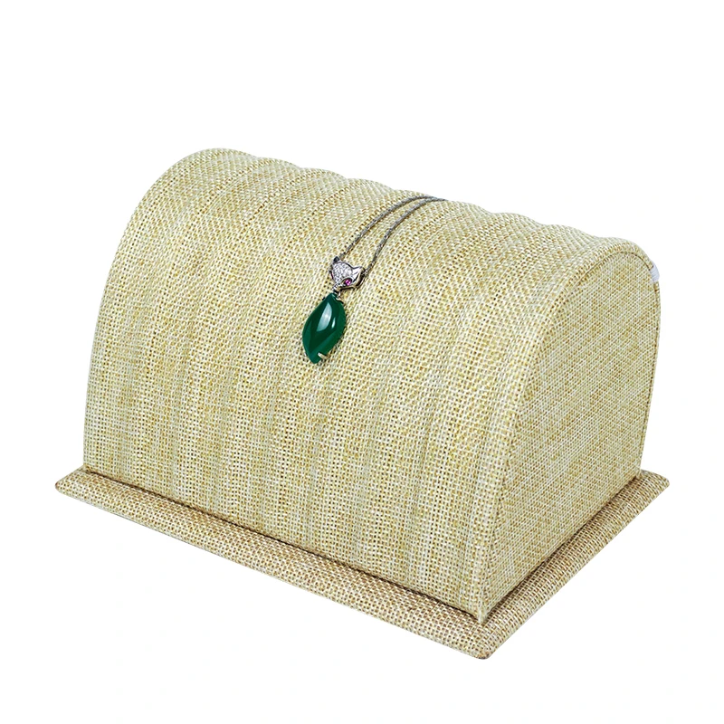 Новое прибытие Простой бежевый Лен прочный ювелирный кулон дисплей стенд шоу