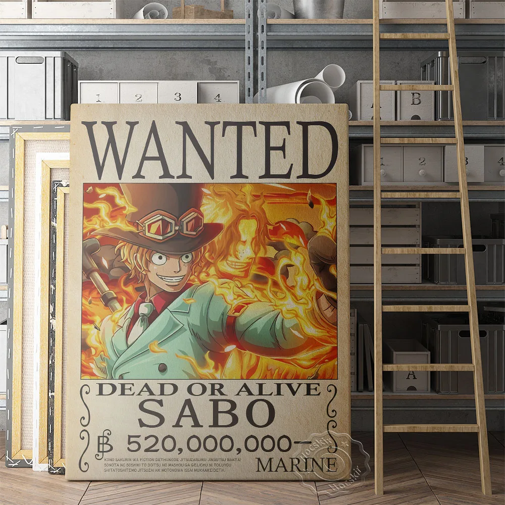 

One Piece Wanted Poster, Japan Anime Cartoon Wall Art, Anime Roles Sabo Violet Phoenlx Marco Jinbei Prints, Caricature Fans Gift