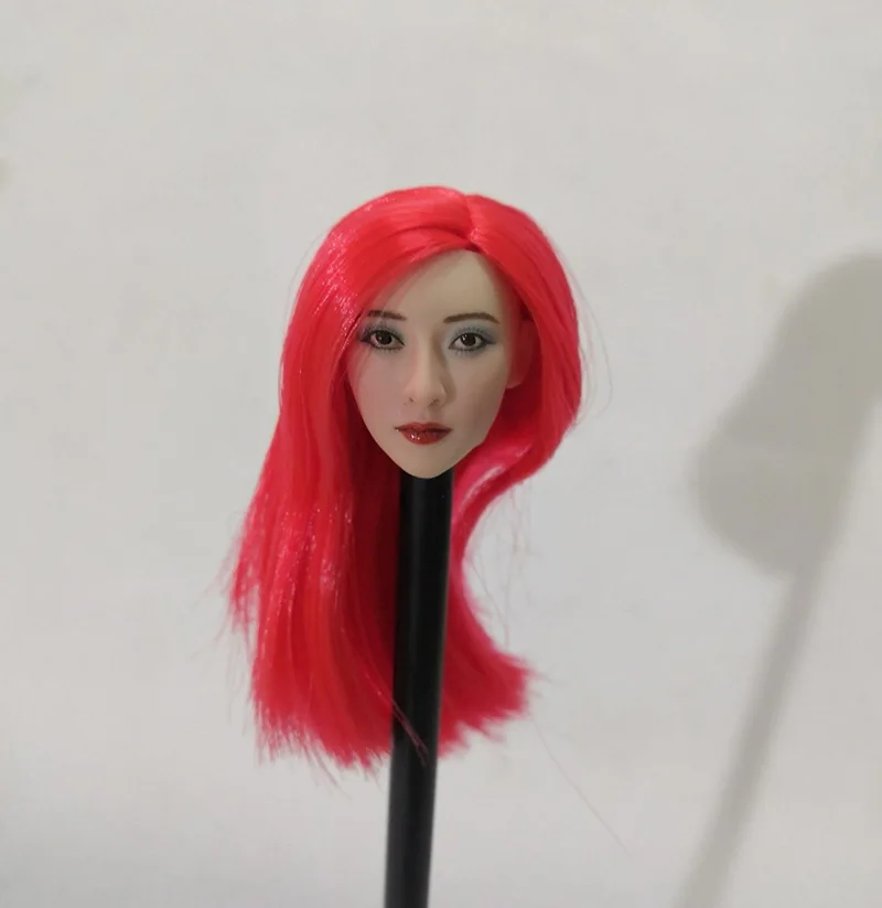 

Масштаб 1/6, азиатская девушка, бледная голова Ada с красными волосами, модель игрушки, подходит для 12-дюймового тела