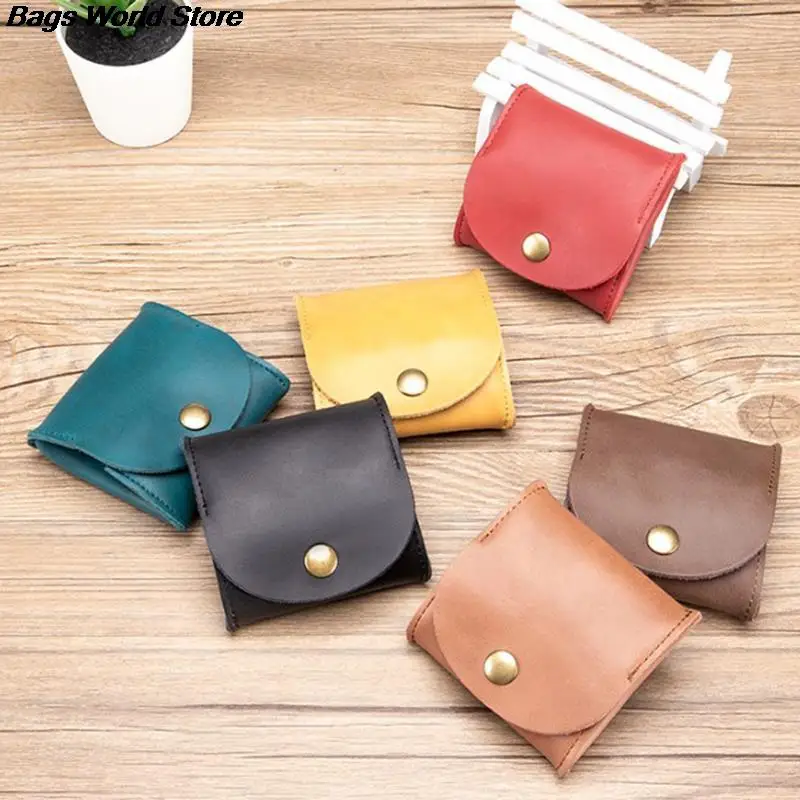 

Mini Vintage cowhide Men's Coin Purse Zipper Coin Wallet Retro Key Holder Small Money Bag Money Change Coin Pouch