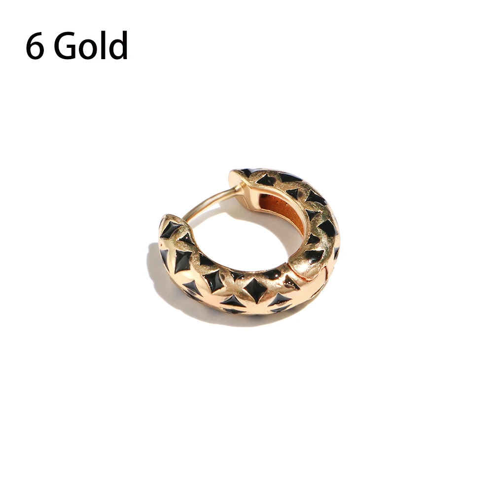 1PC 6 Gold Хит богемные одиночные серьги-кольца цветок круглые маленькие серьги-клипсы имитация жемчуга Стразы манжеты модные ювелирные изделия - Окраска металла: 1PC 6 Gold