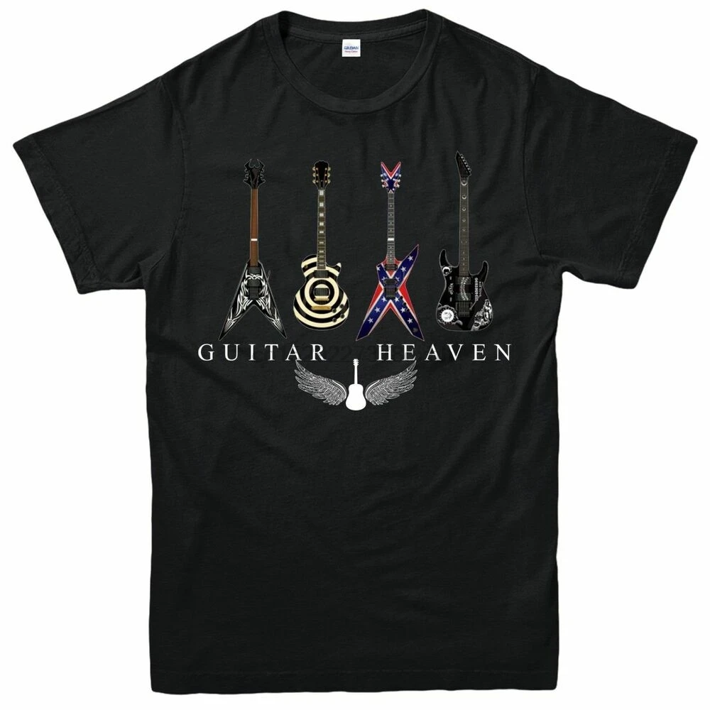 Футболка гитара рай Классическая рок тяжелый металл музыка унисекс для взрослых