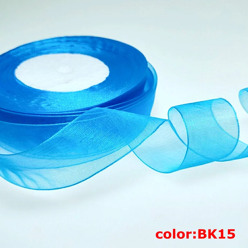 HL(50 ярдов/рулон) ленты из органзы оптом украшения, подарочная упаковка Рождество шелковыми лентами кружевной ткани 10/12/15/20/25/40/50 мм