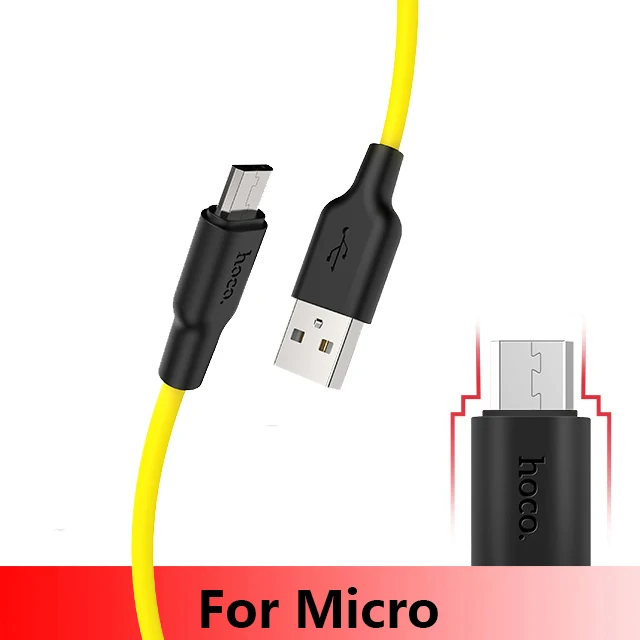 micro cable HOCO X21 Plus Мягкий силиконовый USB кабель для iPhone 11 pro max type-C кабель для samsung Xiaomi huawei Micro кабель 2 м 1 м 0,25 м - Цвет: micro cable
