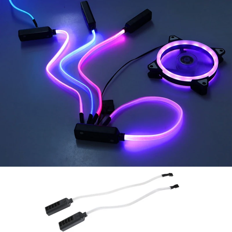 

Led luminous pwm hub one for five motherboard fan interface expansion hub adapter cable 4-pin
