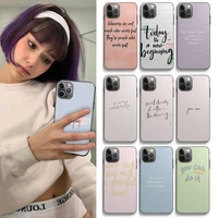 color background maxim motivating text phone case for iphone 13 mini 12 11 pro max x xs xr cover for iphone 7 8 plus se2 cover