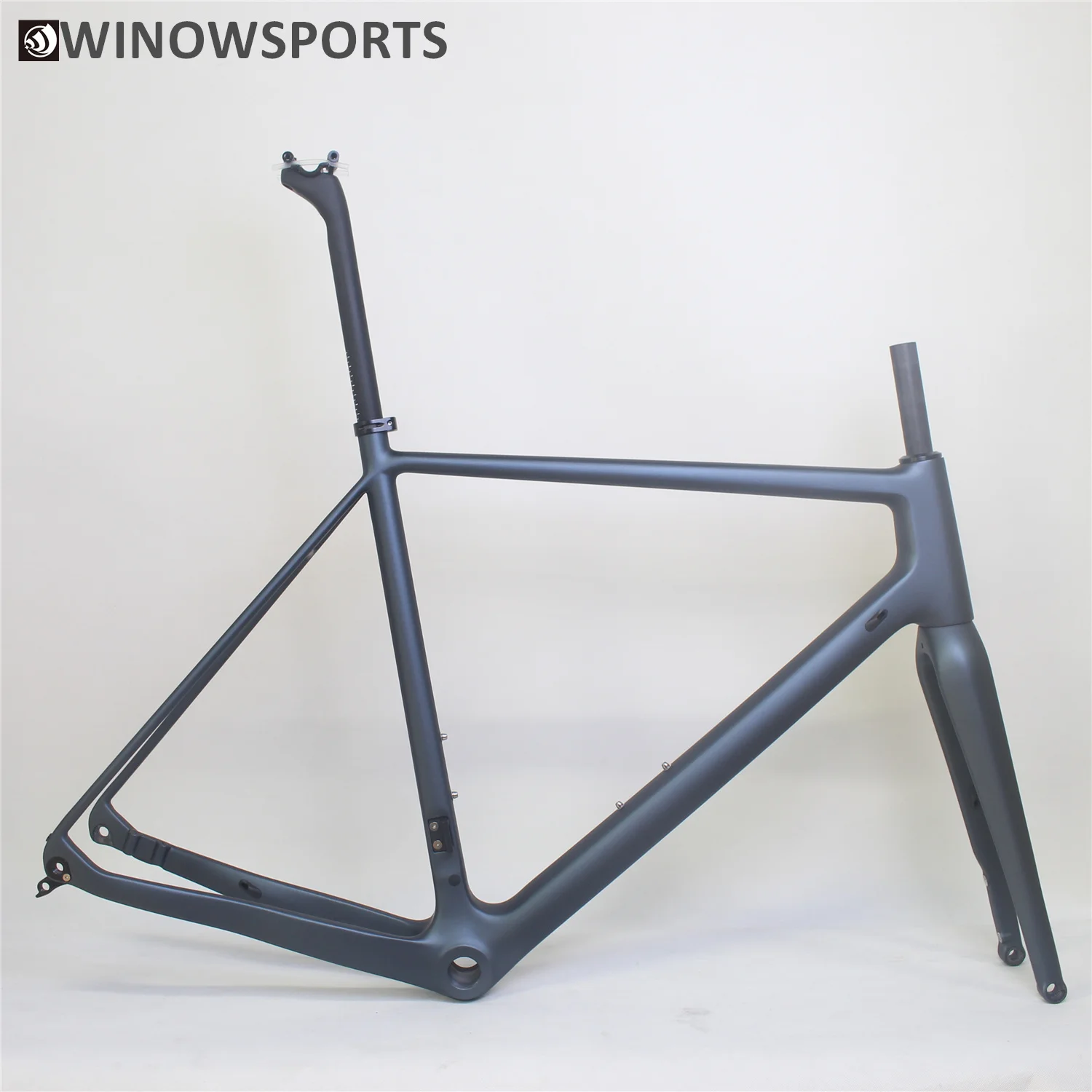 

Winowsports custom color carbon disc brake gravel bike frame road 160mm disc flat mount Gravel style frameset