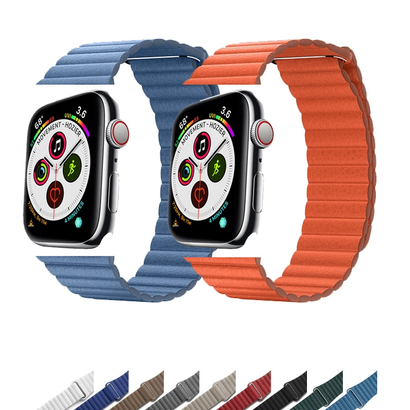 42 мм, 38 мм, версия кожаный ремешок для наручных часов Apple watch, ремешок 4 44 мм 40 мм наручных часов iwatch, correa 3/2/1 браслет ремешок Магнитная застежка ремешок на запястье