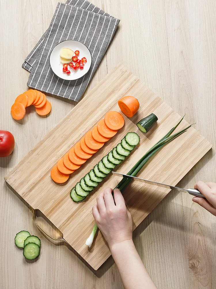 

Kitchen board solid wood household whole bamboo cutting board double-sided knife board kitchen board