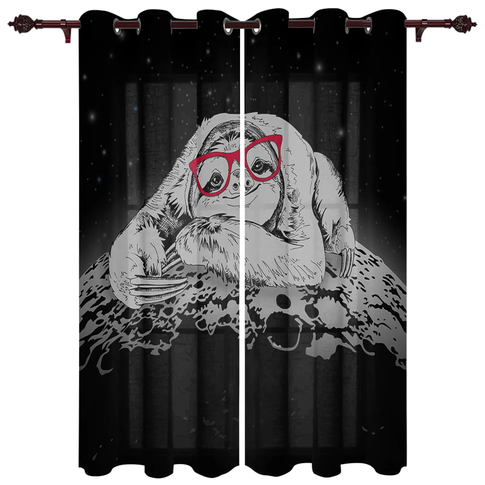 

Ленивец Луна без застежки; Серый; Большие шторы в простом стиле для гостиной обеденный современный простые шторы готовой шторы в простом ст...