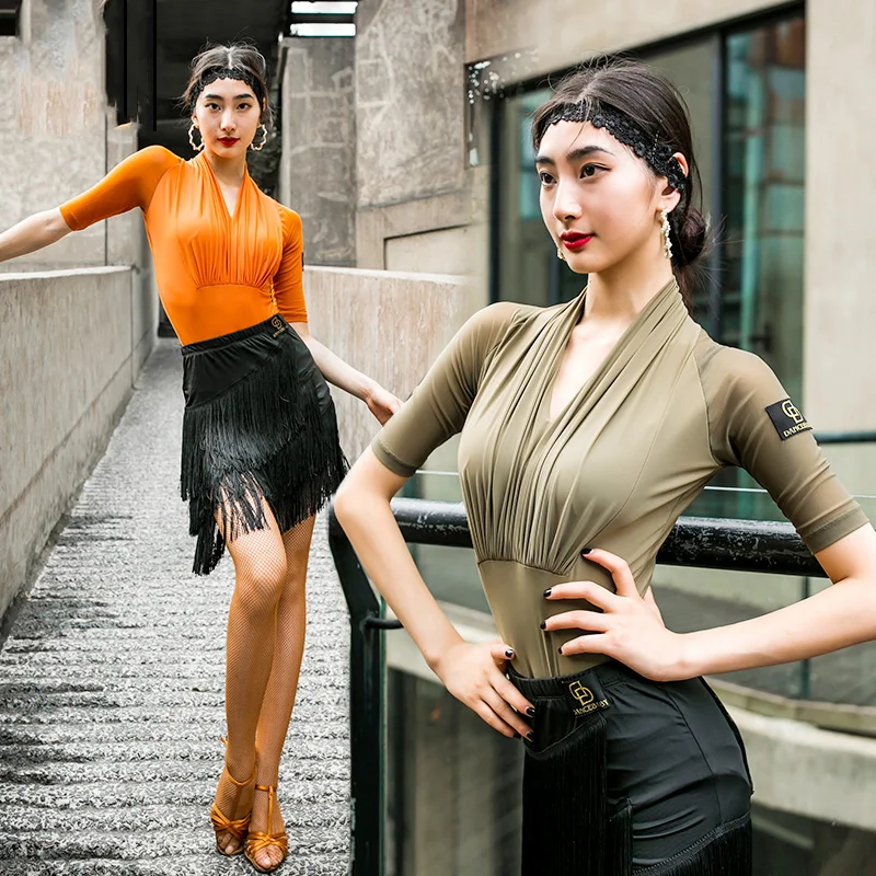 Топ для латинских танцев женский купальник танго сальсы бальных тренировок ча