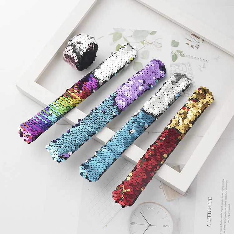 Двусторонний браслет Русалка с блестками два цвета вечерние браслеты